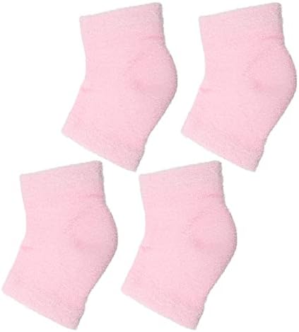 Vocoste 2 pares hidratantes meias de gel de pegados rachados Protetor de cuidados com os pés, meias de silicone de peito aberto, rosa