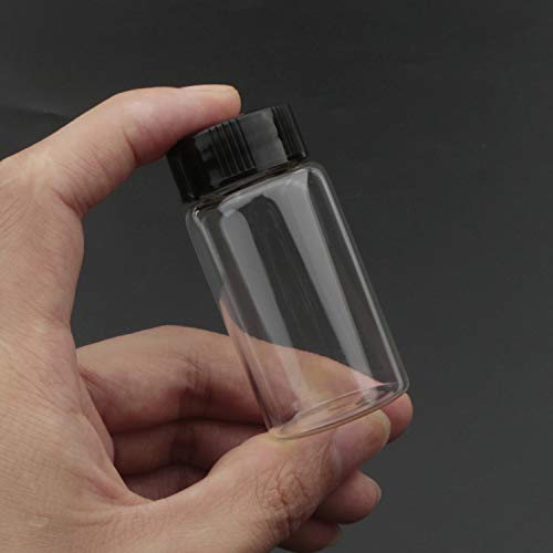 25 ml de controle de vidro em espiral de controle transparente para garrafa de reagente químico, garrafa de experimento, garrafa