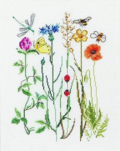 Thea Gouverneur - Kit de ponto cruzado contado - flores silvestres - Aida - 16 contagem - para adultos - 577A