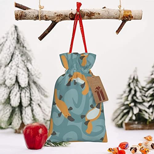 Sacos de presentes de natal de traços de natação pluta-platypus apresenta sacos de embalagem sacos de embrulho de presentes de natal,