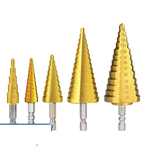 Etapa de broca Hex Shank 3-12/4-12/20/32mm Coned Cone Drill Grill Bit para ferramenta de perfuração de metal de madeira
