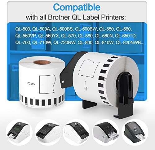 Unistar dk-2205 2,4 x 100 pés. Rótulos contínuos fita de papel, substituto irmão dk-2205 rótulos contínuos para o irmão QL-700 QL-810W QL-820NWB QL-1050 LABE