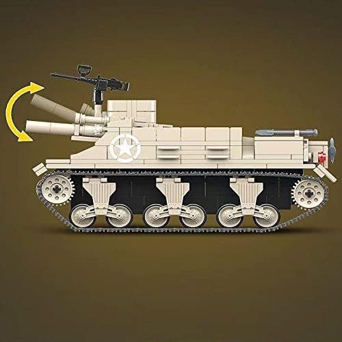 General Jim Segunda Guerra Mundial 2 M7B1 Us Tank 702 Peça Bloco de edifícios Modular Bloco Modelo de veículo militar Conjunto de