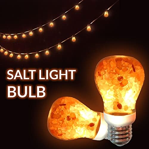 Lâmpada LED de LED de brilho do Himalaia, Design de patentes equivalente a 60 watts, brilho âmbar quente, luz da lâmpada salgada, 4 contagem