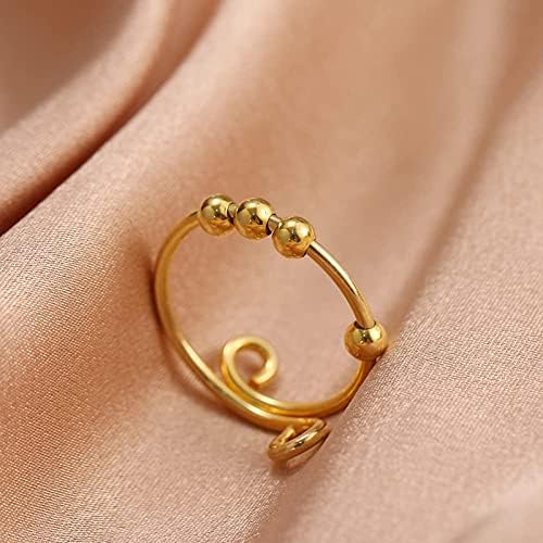 Anéis de frutas jóias anel de dedo único anéis de bobina em espiral ajustáveis ​​para mulheres para anéis de ansiedade