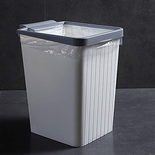 Lixo de lixo de zukeeljt lata de lixo, material de escritório doméstico pp material lata de lixo com anel de pressão cesta de papel