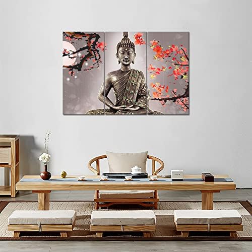 Yeawin Buddha Wall Art The Picture Print on Canvas 3 Painéis Modern obra de arte AS THE ANVAS PARA LIVRA DA sala de jantar