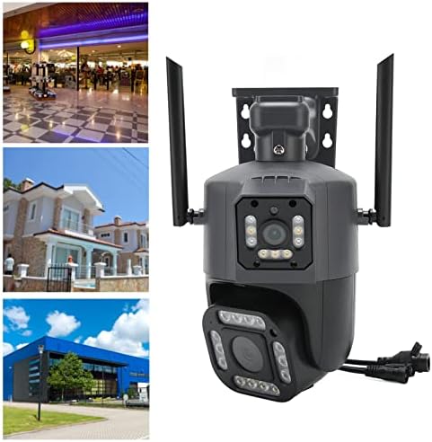Câmera inteligente ao ar livre 4MP M12 1080P sem fio 3 Lente Monitor remoto SD Câmera de vigilância de rastreamento de movimento