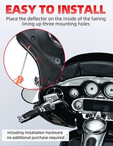 Amazicha Black Ajuste ajustável Defletor lateral Asa lateral Deflexores de carenagem De defletor de ar compatível com a Harley Touring
