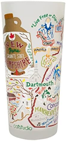 Catstudio New Hampshire Drinking Glass | Obra de arte inspirada na geografia impressa em uma xícara de gelo