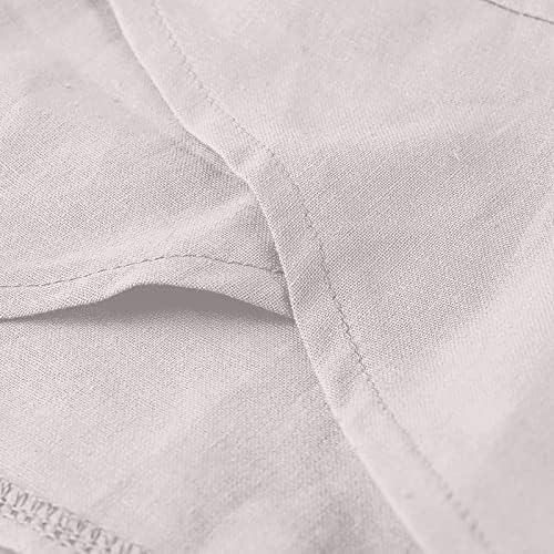 Calça para mulheres cintura elástica Coloque as calças de linho de algodão largura com calça de lounge de bolso casual