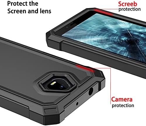 HAIJ para a caixa Schok Volt Sv55, com protetor de tela de vidro temperado 360 Caixa de capa do telefone de protetor de choque
