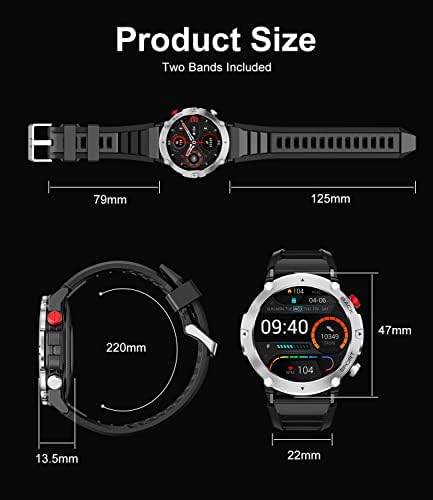 Relógios inteligentes para homens, 2022 mais recentes GPS Military GPS Bluetooth Responder/fazer chamadas Smartwatch com freqüência