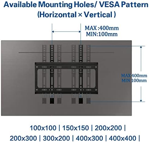 YGQZM Tilt 15 ° TV suporte para 26-55 polegadas de monte de parede universal Carga máxima 50 kg VESA 400x400mm Suporte