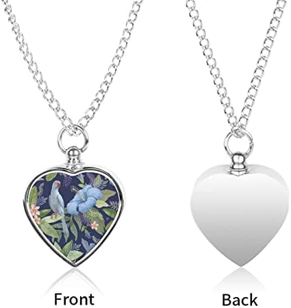 Aquarela Hibiscus e Plumeria Flowers Pet Urna Colar de colar personalizada Holder de cinzas Coração de lembrança Pingente Memorial