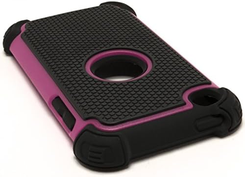 Caixa de armadura híbrida BASTEX para Apple iPod Touch 4, 4ª geração - rosa quente+preto ** Inclui protetor de tela **