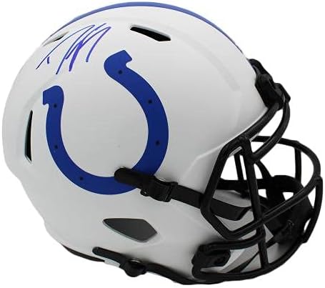 Dwight Freeney assinou Indianapolis Colts Speed ​​Speed ​​Tamanho Lunar NFL Capacete - Capacetes NFL autografados