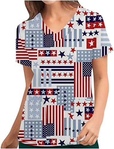 Mulheres Tunic Tops Independence Day Printe
