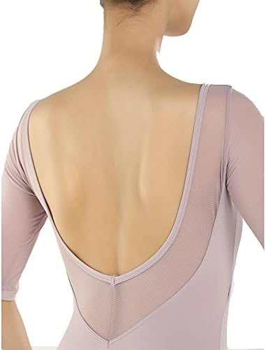 Dons Girl Dance Ballet Leotard para Ballet Full Filtards Bodysuit de dança 1/2 Leotardos de manga