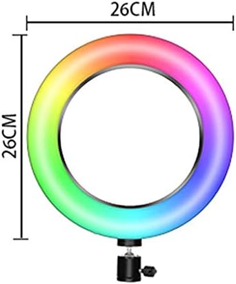 Luz de anel de anel de LED QFFL Luz RGB com suporte de tripé extensível e operação de botão de suporte de telefone flexível para vídeo/transmissão ao vivo/maquiagem/fotografia