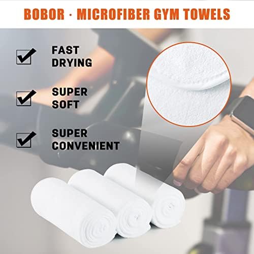 Bobor Gym Towels Set, Toalha de Microfiber Sports para homens e mulheres, Toalha de 3 pacote de 3 pacote super macio e de secagem