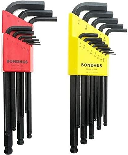 Bondhus 20199 Balldriver L-Wrench Doublepk, 10999 1,5-10mm e 10937 0,050-3/8