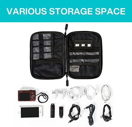Bagsmart Electronics Organizer Travel Case, Small Travel Cable Organizer Bag para itens essenciais de viagens, organizador