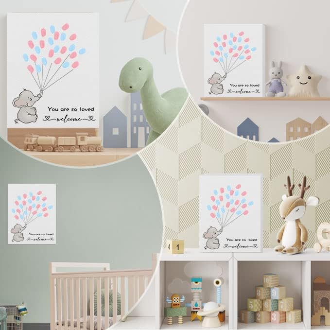 Azbuk Gênero Revelar árvore de impressão digital para chá de bebê, idéias especiais de festas de livro de convidado