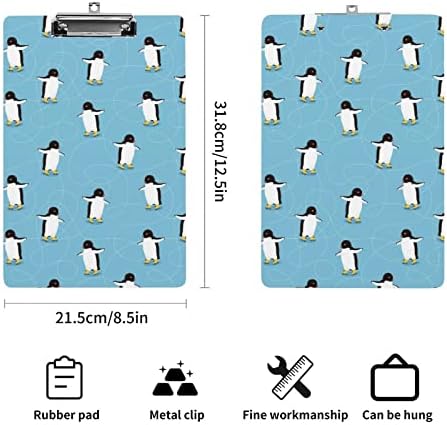 Penguins em quadros de clipes de acrílico de gelo com clipe de metal 12,5 x 8,5 polegadas de clipes de clipes fáceis de pendurar para