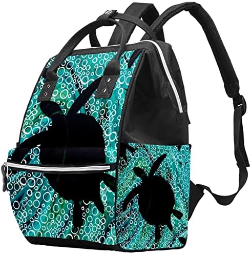 Mochila de viagem Guerotkr, bolsas de fraldas, bolsa de fraldas de mochila, tartarugas marinhas subaquáticas Animal