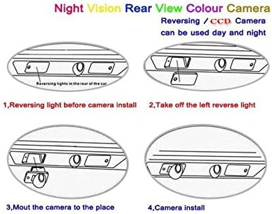 Reverse de backup de câmera/câmera de estacionamento/hd ccd rca ntst pal/placa lâmpada lâmpada para nissan março de