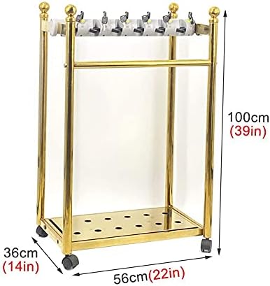 Gaxqfei Gold Retângulo Gubla com rodas e trava, Modern Metal Commercial Office Market Hotel Organizer com Breation Drip