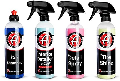 Kit de detalhamento de carros mais popular de Adam - Kit de lavagem e limpeza de carros | Nossos produtos mais vendidos agrupados | Shampoo de sabão de lavagem de carro, detalhe do carro de spray de cera rápida, limpador de interiores de carro