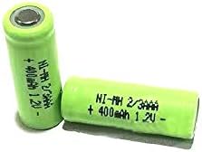 FCQLR Compatível para 6pcs 1.2V 2/3AAA Ni-MH Bateria recarregável 400mAh 2/3 célula AAA NIMH sem abas de soldagem para luz solar LED