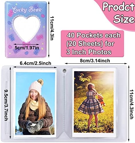 SZHTSWU Mini Foto Álbum de Mini 40 bolsos, Kpop PhotoCard Holder Book Small Photocard Binder