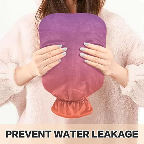 Garrafa de água quente de gradiente rosa roxo com tampa de água quente para alívio da dor 1l bolsa quente pacote quente