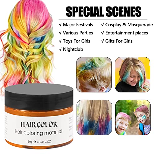 Corante de cor de cabelo temporário para meninas crianças, cor de cera de cera Presentes de brinquedos meninas para 4 anos 5 6 7