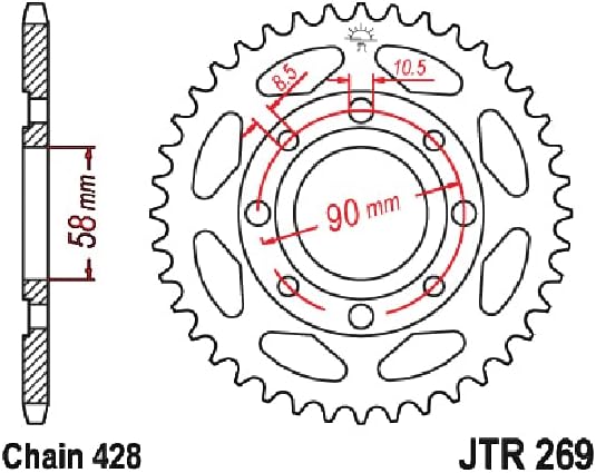 JT Salhetas JTR269.45 45T SPROCKLEGS traseiro de aço