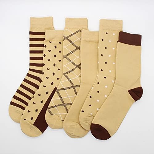 TOEJYJ Mens divertido meias de vestido, meias casuais engraçadas de padrão, meias coloridas de novidade de algodão listrado tamanho 10-13