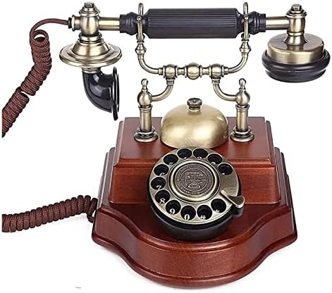 Telefone fixo fixo fixo Telefone Antigo Telefone europeu de madeira retrô antigo Escritório Vintage Fixo Fixo Retro Telefone