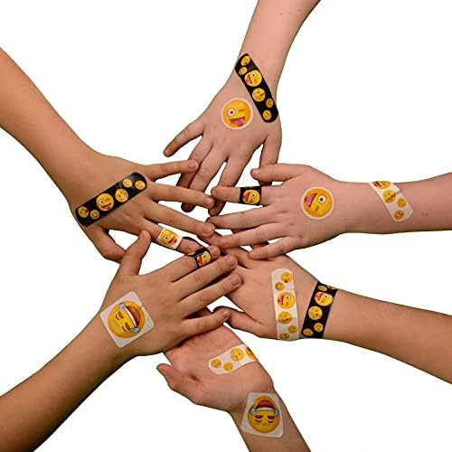 Bandagens adesivas emoji, 0,75 x 3 polegadas, pacote de 100