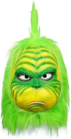 Demi Sharky Green Monster Mask, Comedy Movie Halloween Party Props Green Xmas Funny Latex Fache Face Mask for Cosplay Fantaspace