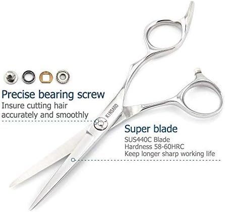 Tesoura de corte de cabelo de 5,75 polegadas e tesoura de tesoura de 5,5 polegadas de tesoura de barbeiro tesoura