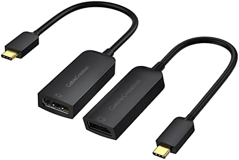 Cablecreation USB C para exibir o adaptador 8K@60Hz HDR Pacote com o conversor do Tipo C para DisplayPort 4K@60Hz