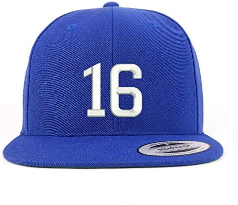Trendy Apparel Shop Número 16 Bordado Bordado Snapback Flatbill Baseball Cap