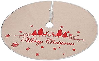 Fanniss Christmas Tree Collar 39 polegadas Country Burlap Saia de árvore de Natal com Árvore de Natal Branca para Festas