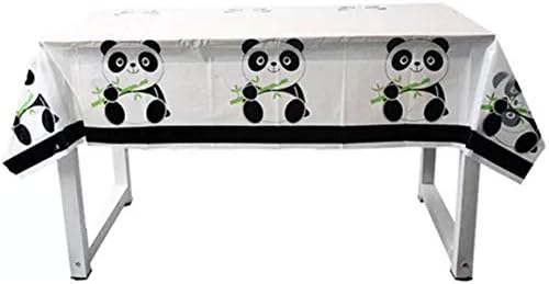 Decorações de aniversário de toalha de mesa de bebê panda - Tabelas de mesa de plástico para bebês - 70.8 x 42,5 polegadas, cobertura de mesa descartável - material de festa de aniversário para crianças e chá de bebê