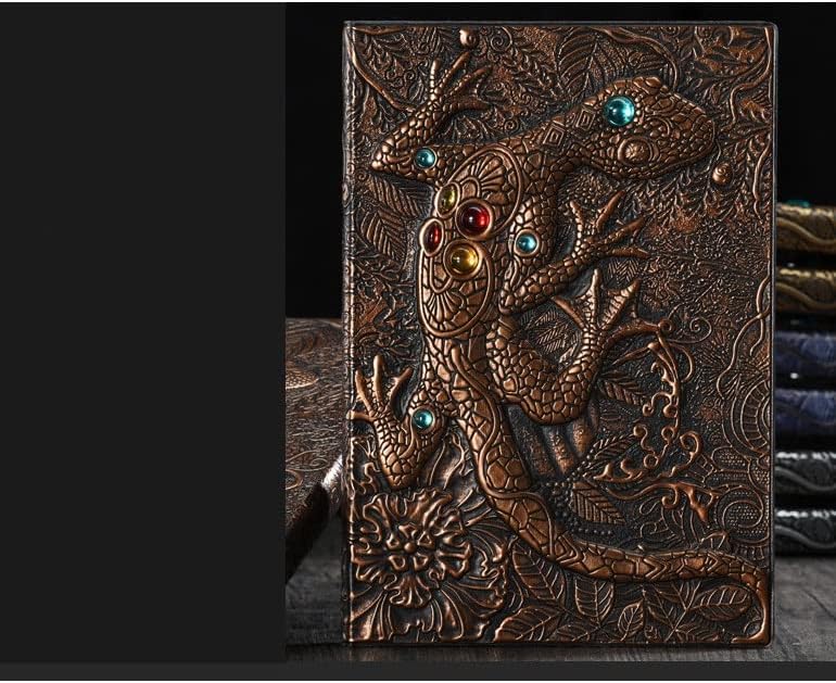 SDFGH ANAGLYph Gilding Magic Lizard Notebook Retro Planner Book School Stationery Supplies Office A5 Vintage Leather Note
