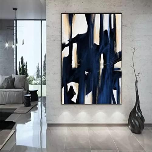 Yxbdn grande pintura à mão em preto e branco abstrato moderno paisagem pintura a óleo decoração de casa sem moldura obra de arte sem