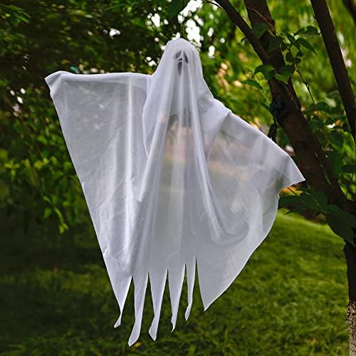 Aolamigod Halloween Ghost Decorações penduradas, 23 x 26 polegadas brancas penduradas fantasmas Halloween Decoração de